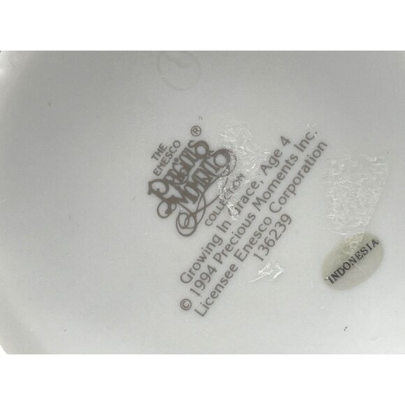 Precious Moments Growing In Grace Age 4 Figurine 1994 By Enesco Porcelain Collec - Picture 6 of 6